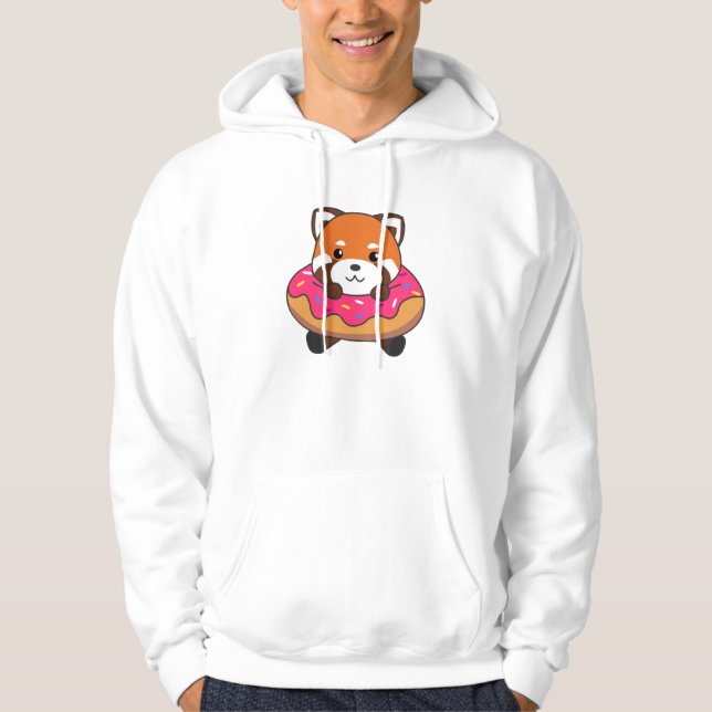 Sudadera Dulces Animales Graciosos De Panda Rojo En Rosa Do (Anverso)