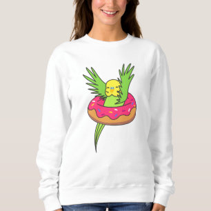 Sudadera Dulces Budgies Animales Graciosos En Rosa Donut