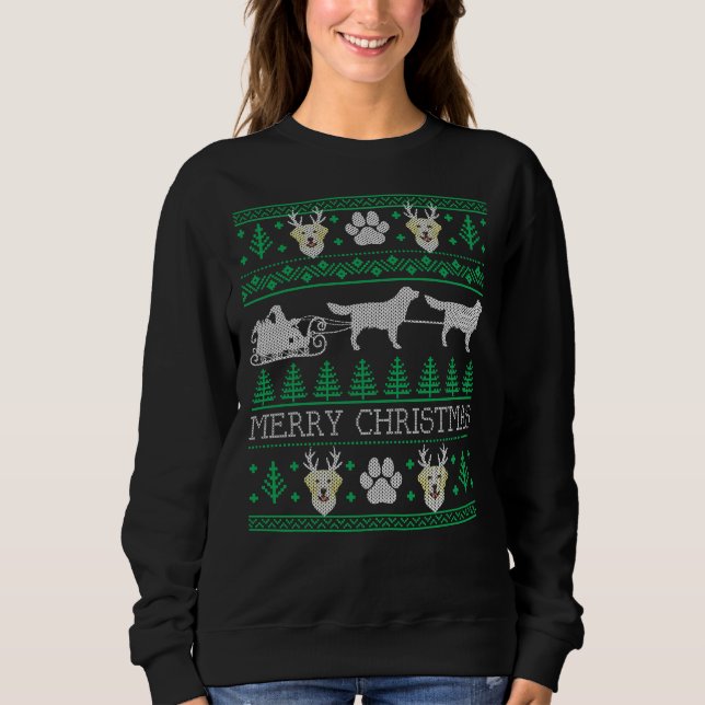 Sudadera Dulces de Navidades feos de perro de Labrador (Anverso)