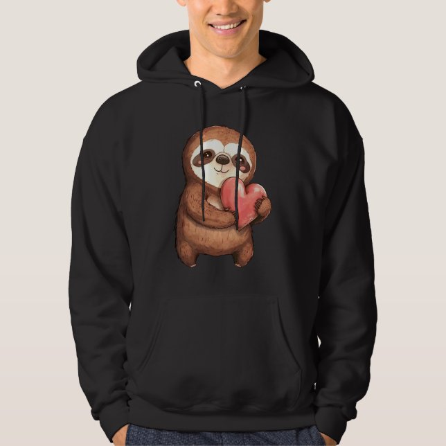 Sudadera Dulces Perezosos San Valentín Perezoso 1 (Anverso)