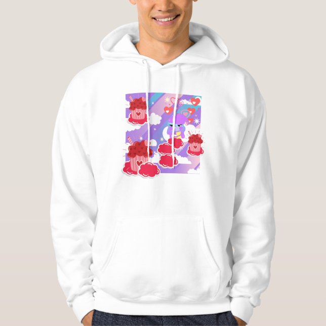 Sudadera Dulces Sueños Fantasía de Cupcake Kawaii (Anverso)