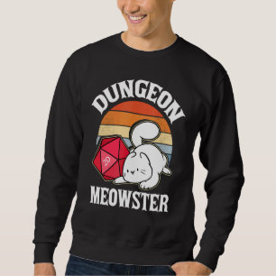 Sudadera Dungeon Meowster Nerdy D20 Dice Nerd Kitten Cat Rp