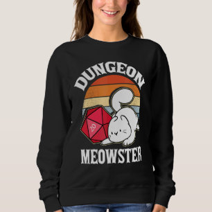 Sudadera Dungeon Meowster Nerdy D20 Dice Nerd Kitten Cat Rp