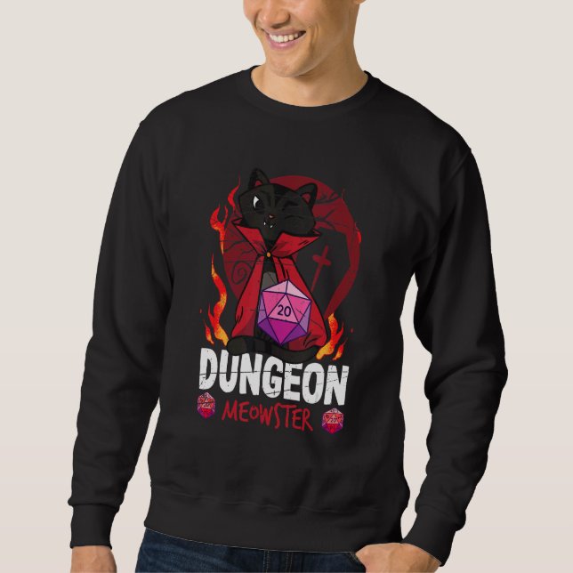 Sudadera Dungeon Meowster Tabletop Gamer Nerd Cat (Anverso)