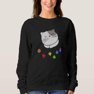 Sudadera Dungeon Meowster Y Nerdy Cat Polyhedral Dice Set