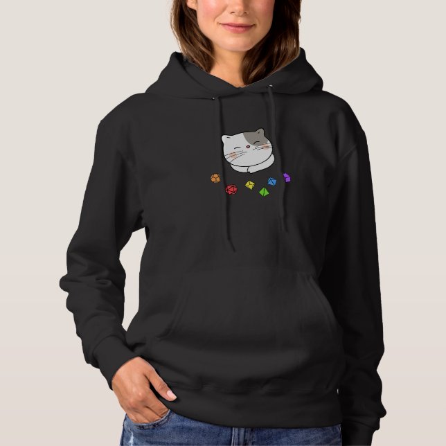 Sudadera Dungeon Meowster Y Nerdy Cat Polyhedral Dice Set (Anverso)