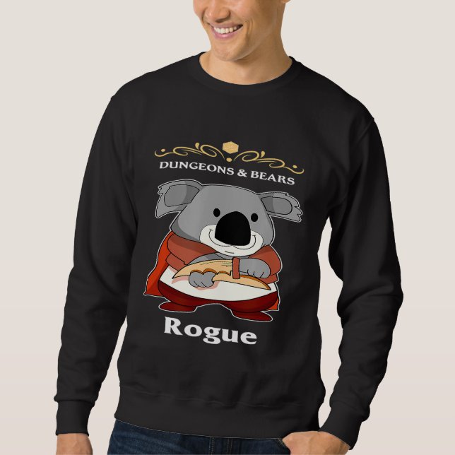 Sudadera Dungeons And Bears Koala Rogue Rpg D20 Roleplay (Anverso)
