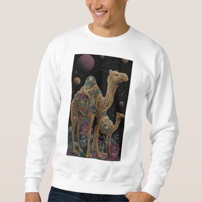 Sudadera Dúo de camellos dorados cósmicos (Anverso)