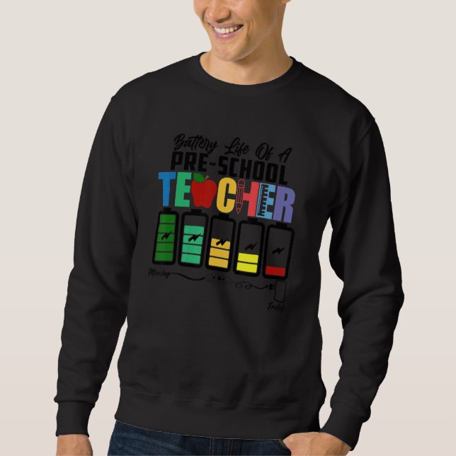 Sudadera Duración de la batería de un profesor preescolar d (Anverso)