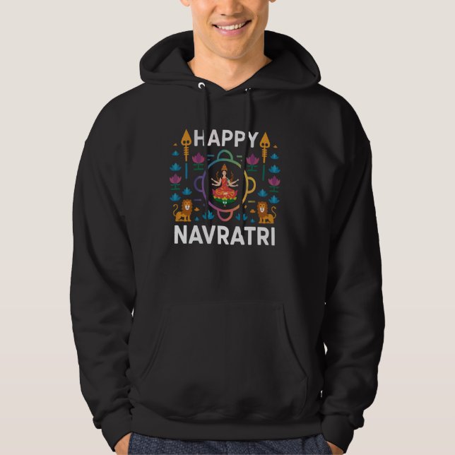 Sudadera Durga 1 diosa hindú de Navratri Graba (Anverso)