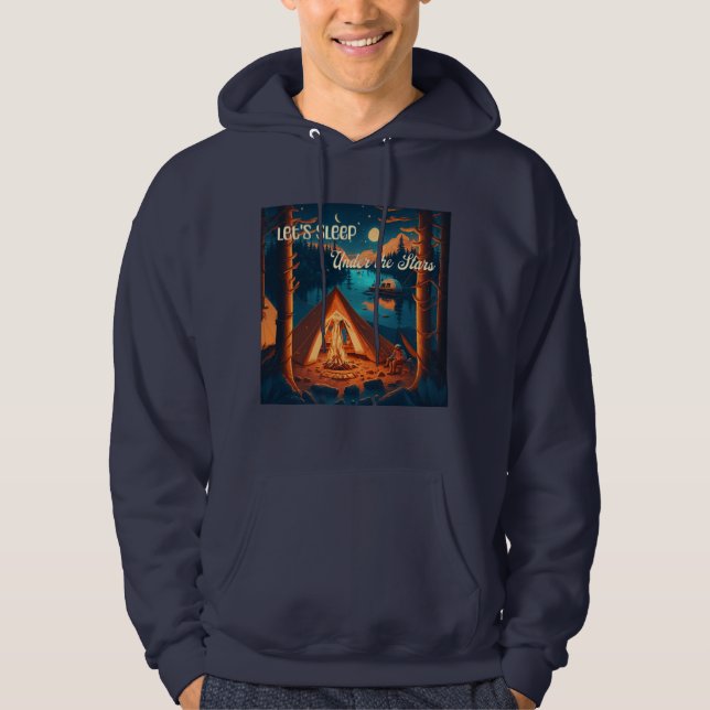 Sudadera Durmamos Bajo las Estrellas | Arte de Camping (Anverso)