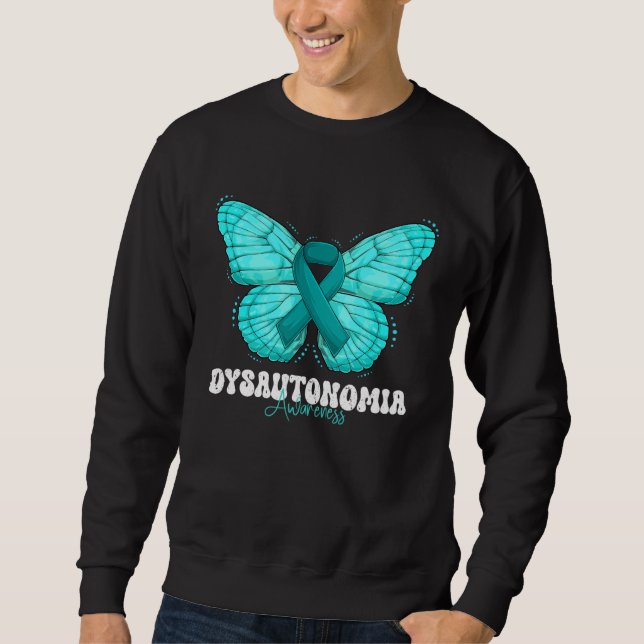 Sudadera Dysautonomia Awareness Month Teal Ribbon Butterfly (Anverso)