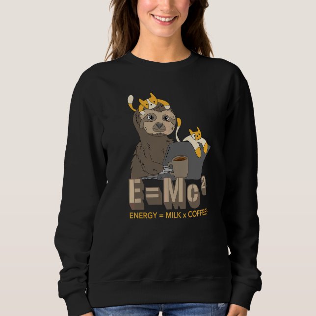 Sudadera E Mc² Café Leche Mecánica Quantum Ciencia Física (Anverso)