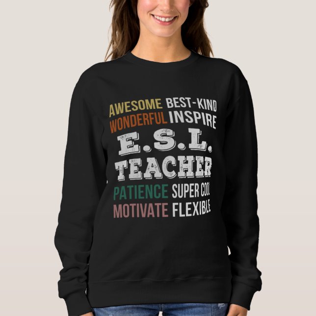 Sudadera E S L Teacher  Appreciation (Anverso)