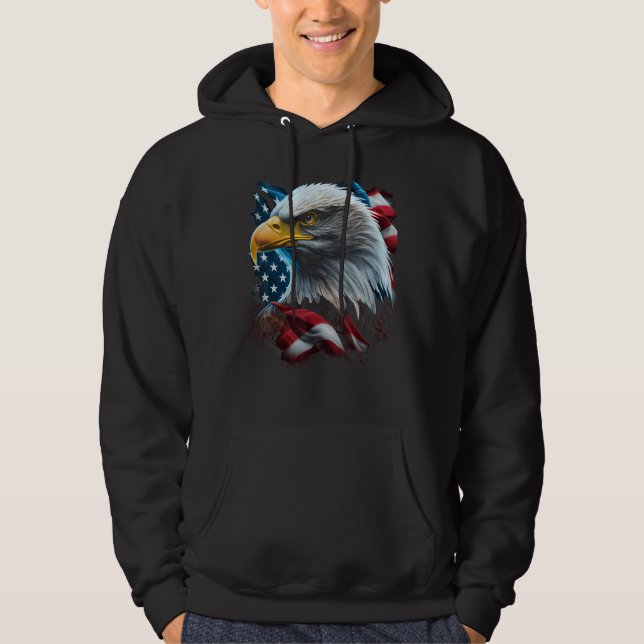 Sudadera Eagle American Flag Graphic for Men Women Boys Gir (Anverso)