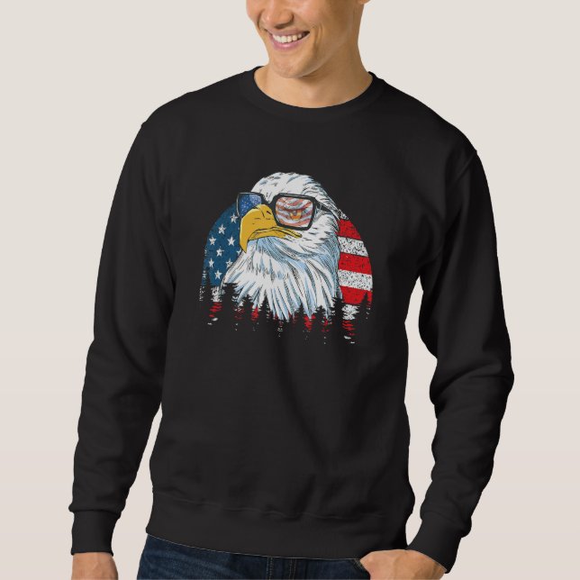 Sudadera Eagle Bandera Estadounidense Poder 4 De Julio Meri (Anverso)
