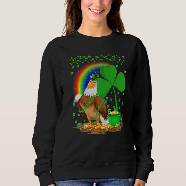 Sudadera Eagle Bird Shamrock Rainbow Eagle St Patrick's Da (Anverso)