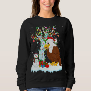 Sudadera Eagle Bird Xmas Tree Light Santa Hat Eagle Chris