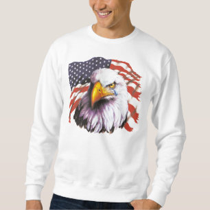 Sudadera Eagle calvo con un rasgón - bandera de los