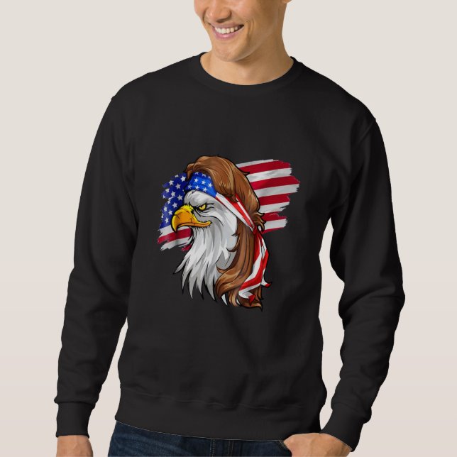 Sudadera Eagle Mulle Men 4 De Julio Bandera Estadounidense  (Anverso)