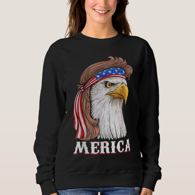 Sudadera Eagle Mullet 4 De Julio Estados Unidos Bandera Ame (Anverso)
