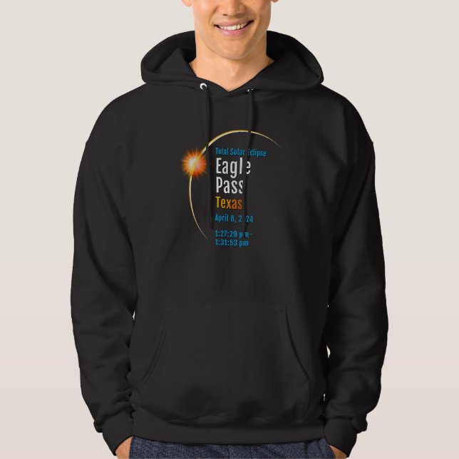 Sudadera Eagle Pass Texas TX Eclipse solar total 2024 1 (Anverso)