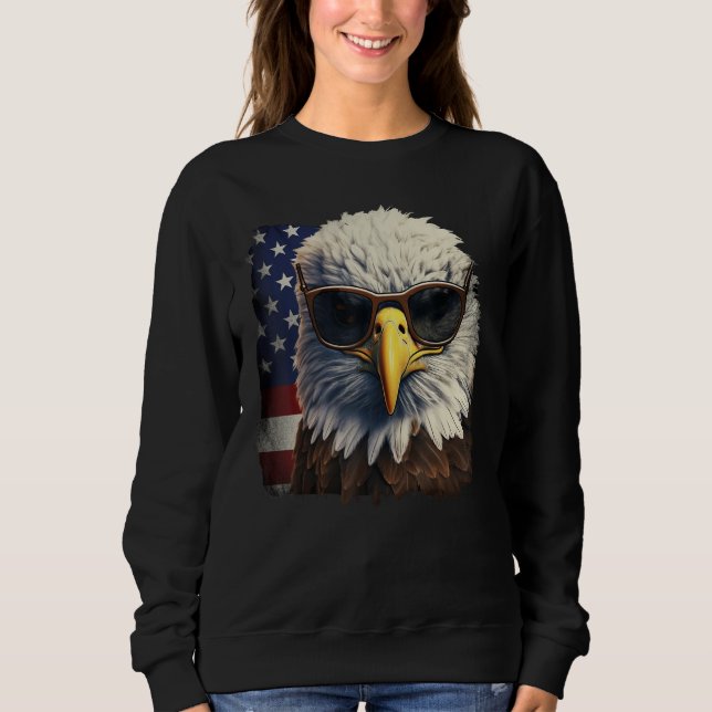 Sudadera Eagle Proud Patriotic American US Flag 4th Of July (Anverso)