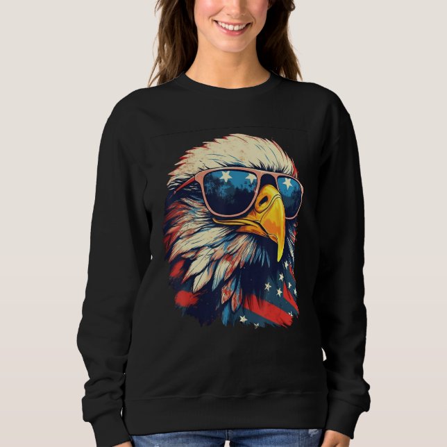 Sudadera Eagle Proud Patriotic American US Flag 4th Of July (Anverso)