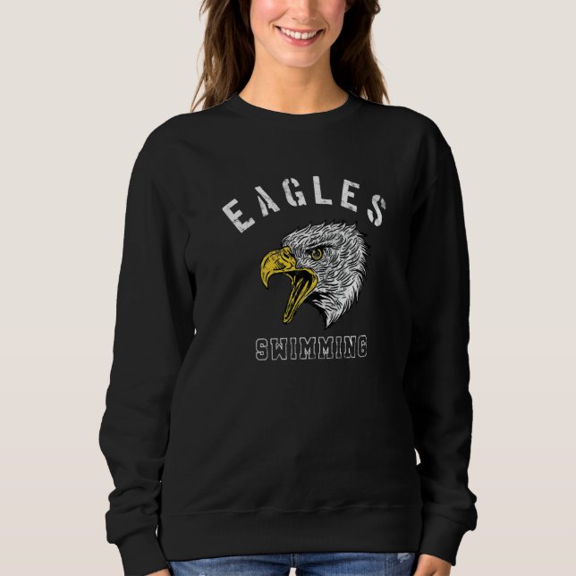 Sudadera Eagles Swimming School Spirit Team Mascot Game Nig (Anverso)