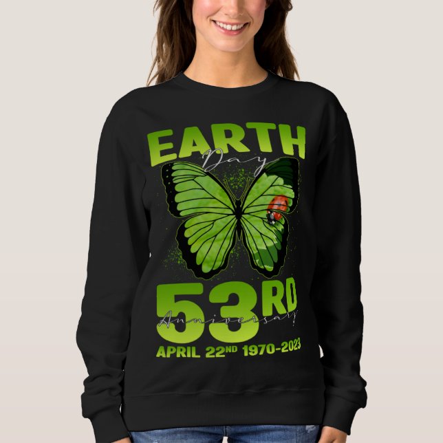 Sudadera Earth Day 53rd Anniversary Silhouette Of Butterfly (Anverso)