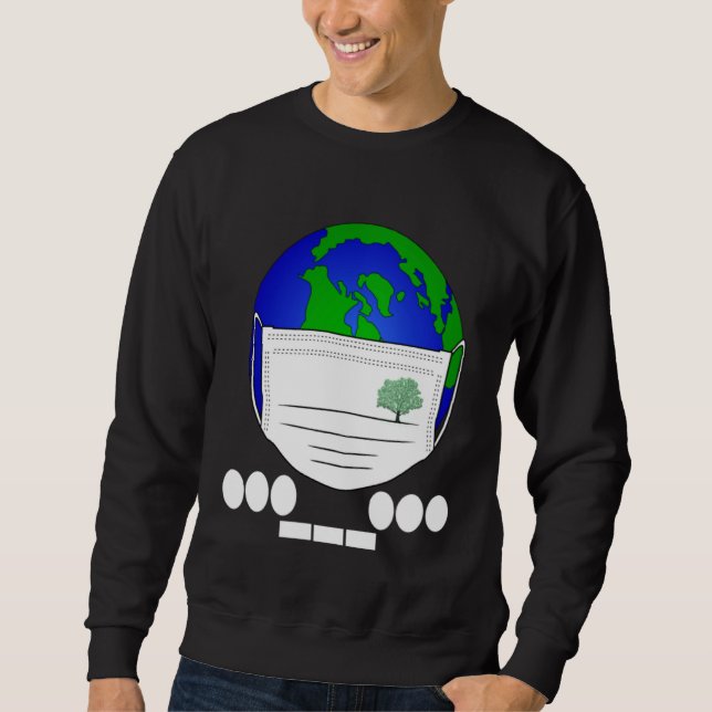 Sudadera Earth Day Morse S.O.S Code Planet Face Mask Plant  (Anverso)