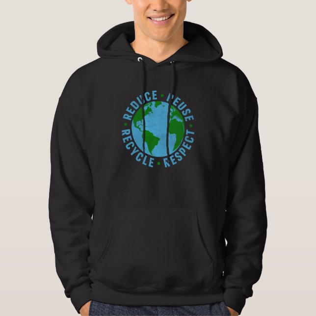 Sudadera Earth Day Teacher Environment Reduce Reuse Recycle (Anverso)