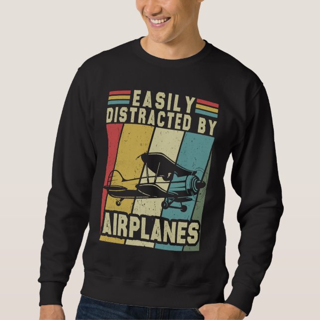 Sudadera Easily Distracted By Airplanes Toddler Men Women A (Anverso)
