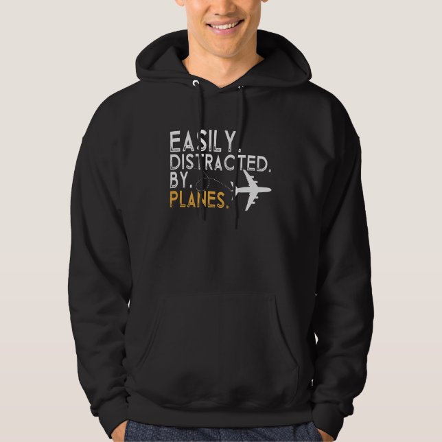 Sudadera Easily Distracted By Airplanes Toddler Men Women A (Anverso)