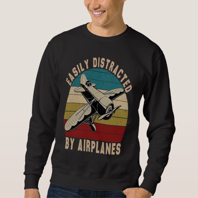 Sudadera Easily Distracted By Airplanes Toddler Men Women A (Anverso)