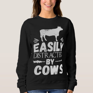 Sudadera Easily Distracted By Cows   Cow