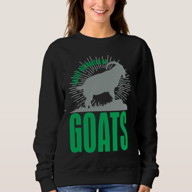 Sudadera Easily Distracted By Goats  Animal  For Men Women (Anverso)