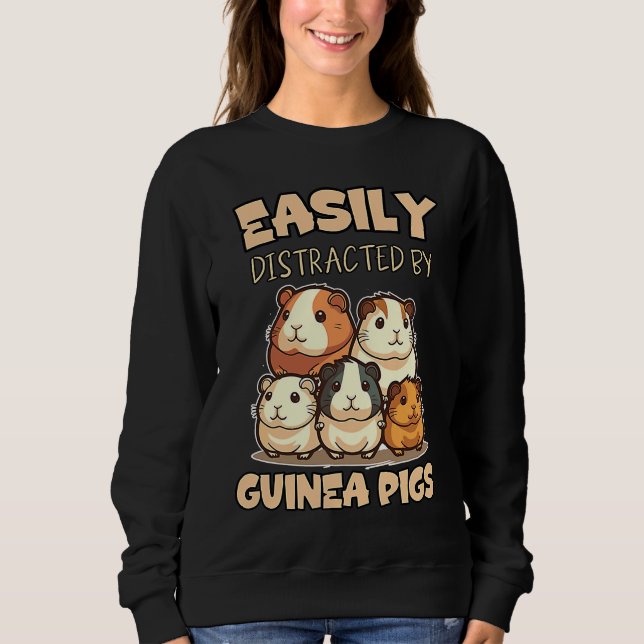 Sudadera Easily Distracted By Guinea Pigs Joke (Anverso)