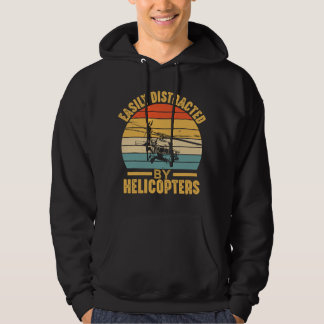 Sudadera Easily Distracted By Helicopters Funny Helicopter