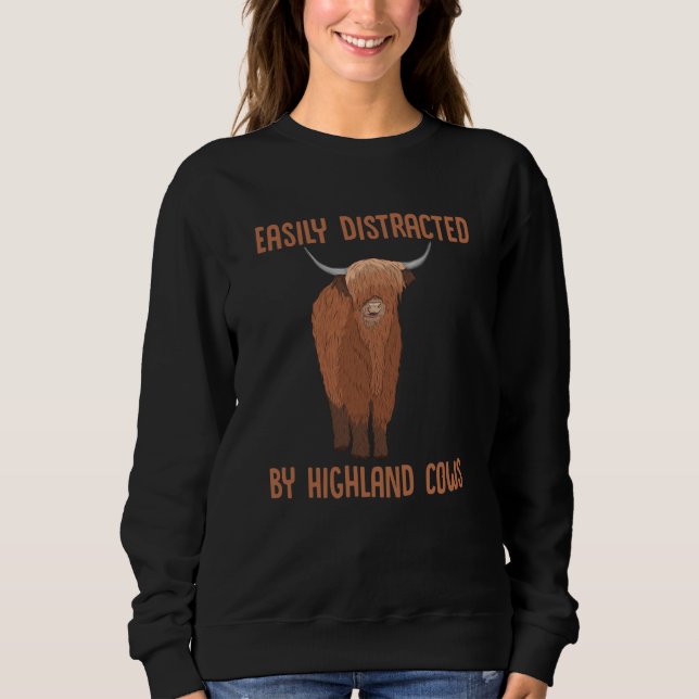 Sudadera Easily Distracted By Highland Cows Highland Cow Sc (Anverso)