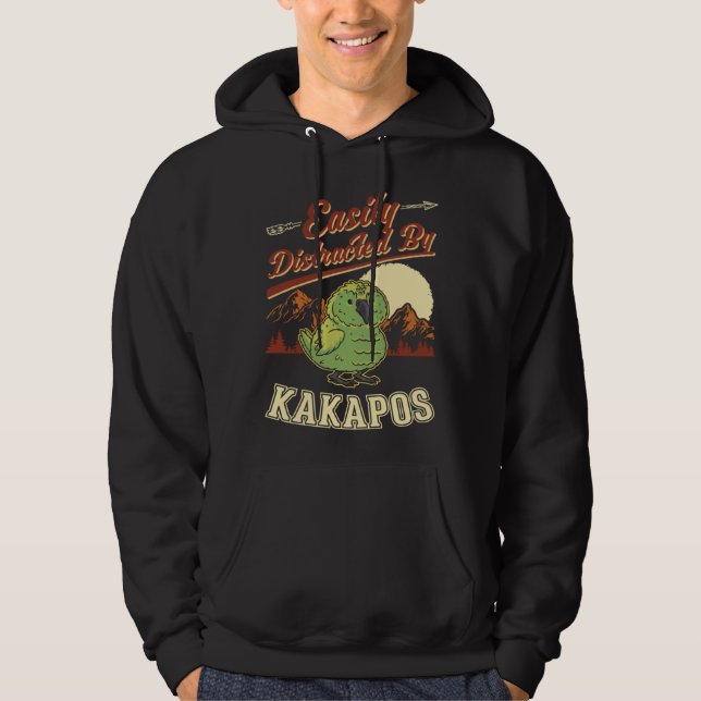 Sudadera Easily distracted by Kakapos Night Parrot Kakapo (Anverso)