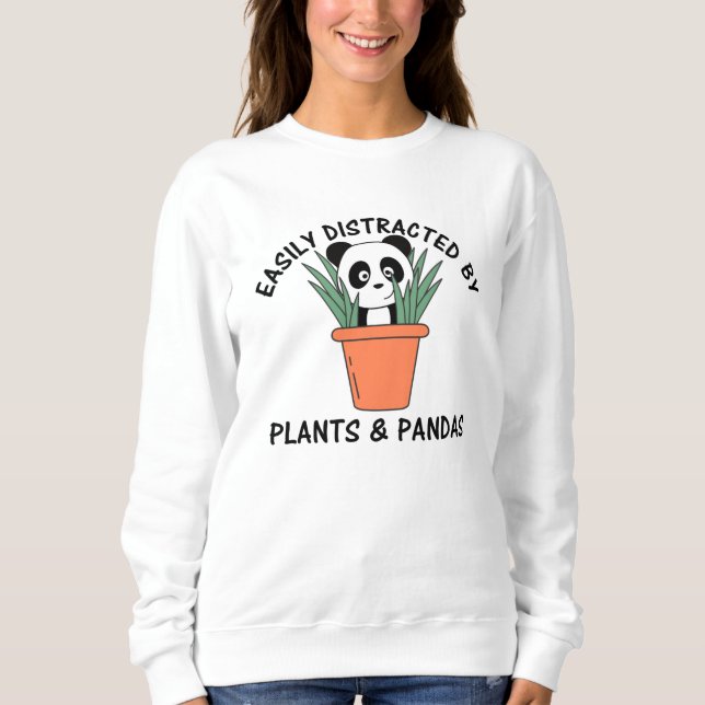 Sudadera Easily Distracted By Plants And Pandas Plant Bear (Anverso)