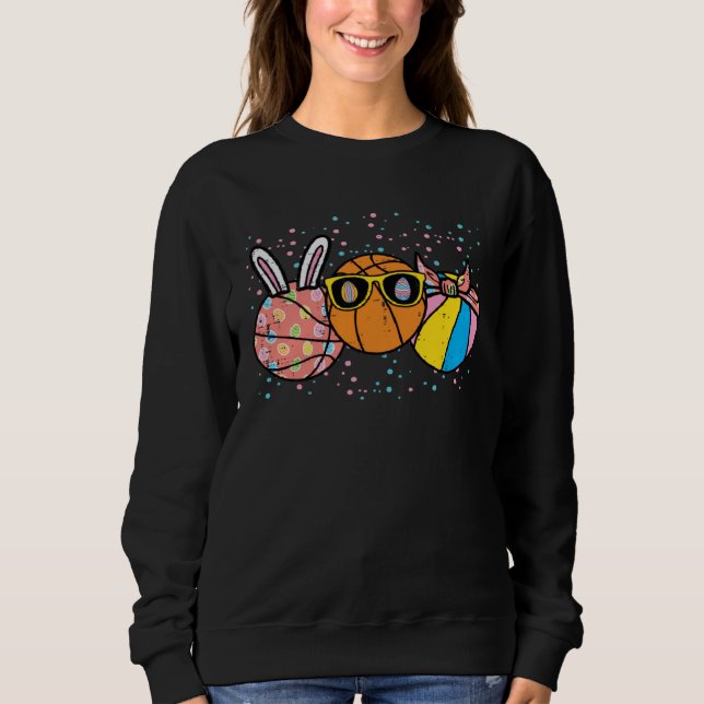 Sudadera Easter Basketballs Family Match Men Women Kids Tod (Anverso)