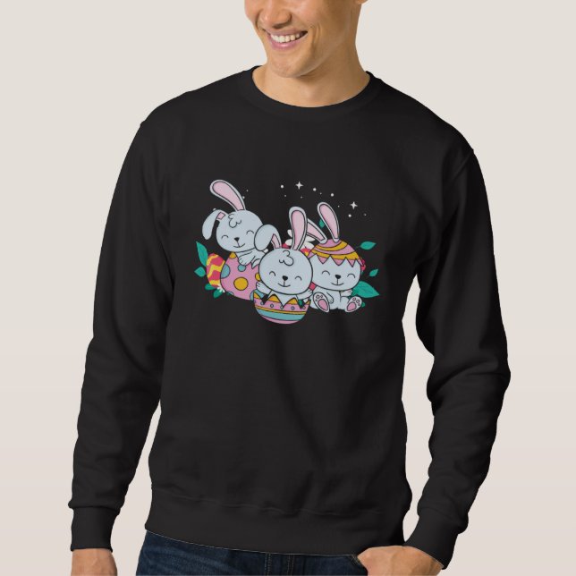 Sudadera Easter Bunnies Happy Easter Easter Eggs (Anverso)
