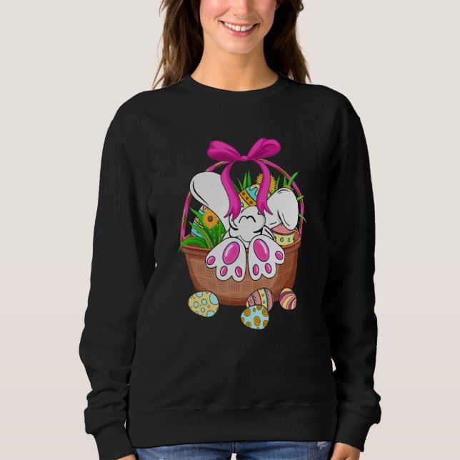 Sudadera Easter Bunny Basket Eggys Rabbit Easter Day Mujere (Anverso)