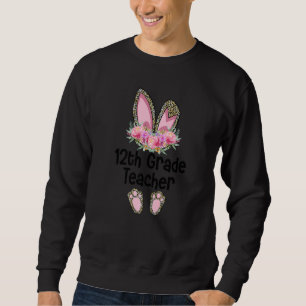 Sudadera Easter Bunny Ear Teacher Leopard 12º grado Teache