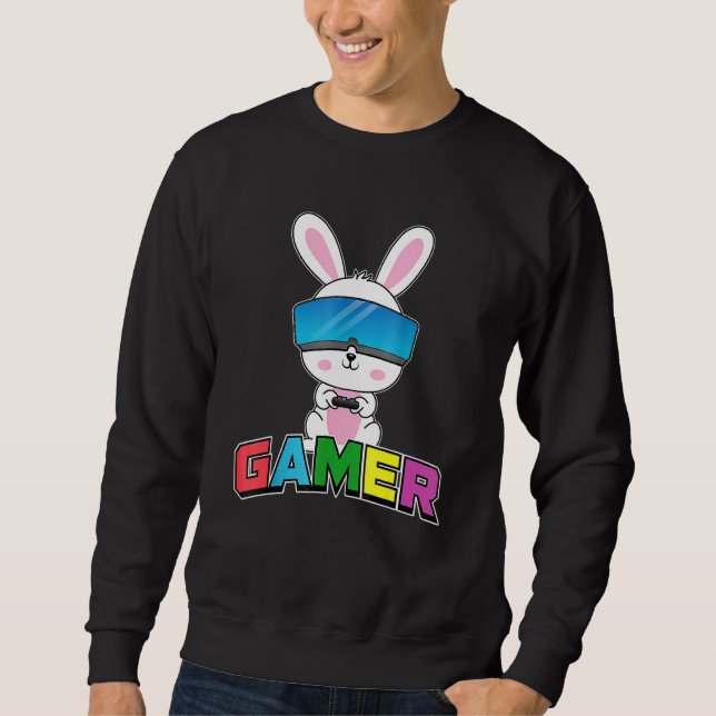 Sudadera Easter Bunny Gamer Rabbit Easter Day Gaming Boys G (Anverso)