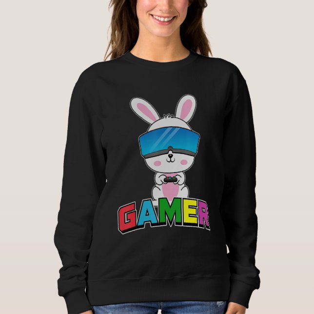 Sudadera Easter Bunny Gamer Rabbit Easter Day Gaming Boys G (Anverso)