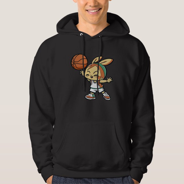 Sudadera Easter Bunny Playing Basketball Basketball Easter (Anverso)