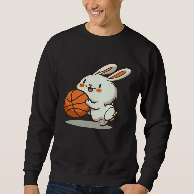 Sudadera Easter Bunny Playing Basketball Basketball Easter  (Anverso)